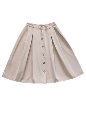 Belle Poque Vintage A-Line Midi Skirt with Pockets - Size Large